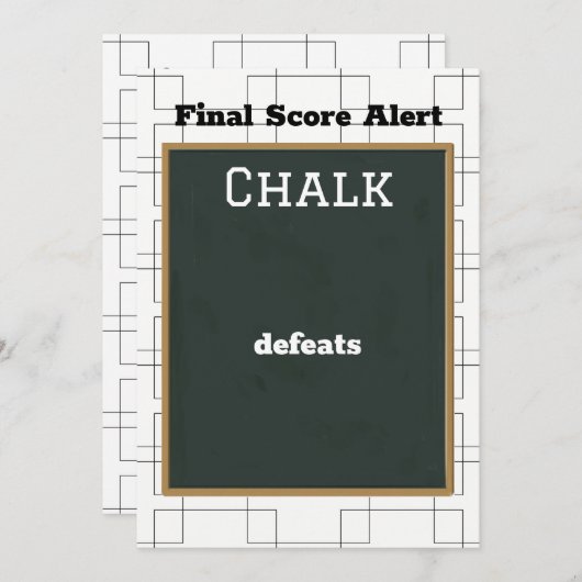 Bracket Tourney Chalkboard Final Score Alert Kaart (Voorkant / Achterkant)