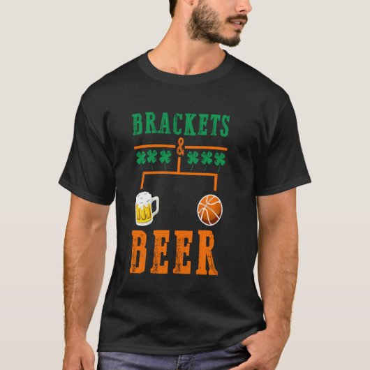 Brackets en beer March Basketball College T-shirt (Voorkant)