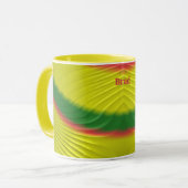 BRAD ~ BRIGHT Red Green Yellow Fractal ~ Mok (Voorkant links)