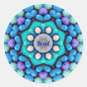 BRAD EASTER ~ Blauwe Groene EIEREN voor paasbedekk Ronde Sticker