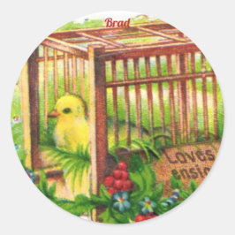 BRAD ~ EASTER CHICK ~ Sweet Cute  Art Ronde Sticker