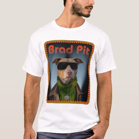 Brad Pit voor witte t-shrirts T-shirt (Voorkant)