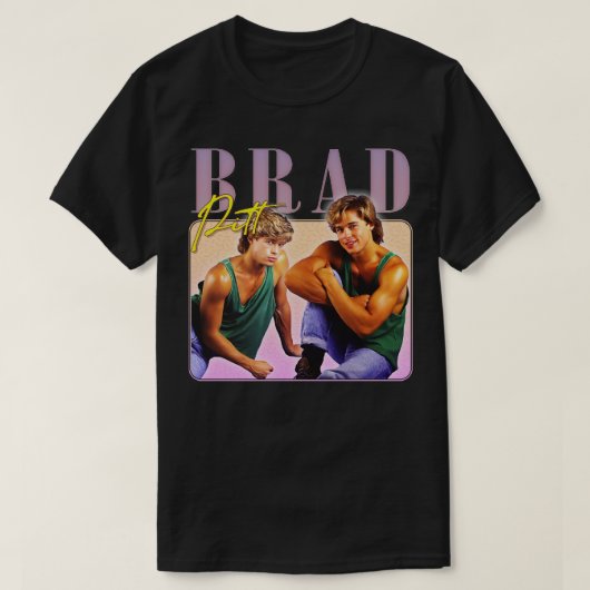 Brad Pitt 90s Stijl Esthetisch Fan Art Design T-shirt (Design voorkant)