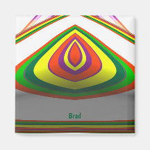 BRAD ~ SQUARE EYE 3D Fractal Design Green Yellow ~