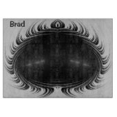 BRAD ~ Startend black white original fractal Snijplank (Voorkant)