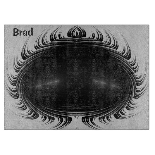 BRAD ~ Startend black white original fractal Snijplank (Voorkant)
