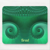 BRAD ~ Zany Shades of Green Fractal Pattern Muismat (Voorkant)