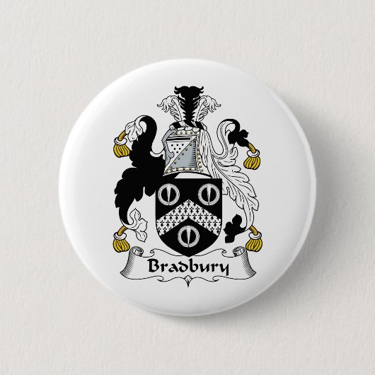 Bradbury Family Crest Ronde Button 5,7 Cm (Voorkant)