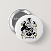 Bradbury Family Crest Ronde Button 5,7 Cm (Voorkant /achterkant)