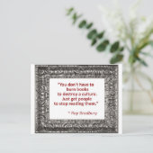 Bradbury op boeken briefkaart (Staand voorkant)