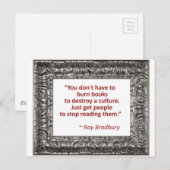 Bradbury op boeken briefkaart (Voorkant / Achterkant)