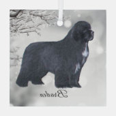 Braden Newf voor Carol Glas Ornament (Achterkant)