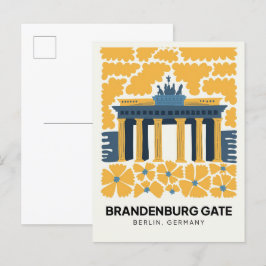 Bradenburg Gate Berlin abstracte reizen bloemsierk Briefkaart