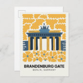 Bradenburg Gate Berlin abstracte reizen bloemsierk Briefkaart (Voorkant / Achterkant)