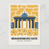 Bradenburg Gate Berlin abstracte reizen bloemsierk Briefkaart (Voorkant)