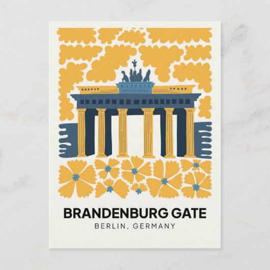 Bradenburg Gate Berlin abstracte reizen bloemsierk Briefkaart (Voorkant)
