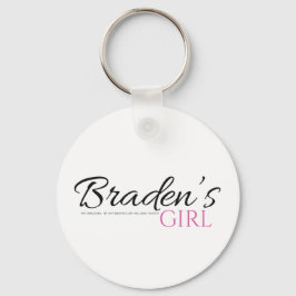 Bradens Girl met zwarte en roze Sleutelhanger