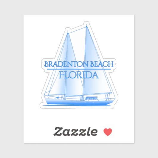 Bradenton Beach Coastal Nautical Sailor Sticker (Vel)