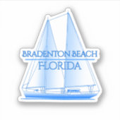 Bradenton Beach Coastal Nautical Sailor Sticker (Voorkant)