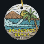 Bradenton Beach Florida  Art Keramisch Ornament<br><div class="desc">Bradenton Beach hand getekende illustratie met bergen en golven op de achtergrond. Ideaal voor iedereen die graag Bradenton Beach wil bezoeken.</div>