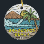 Bradenton Beach Florida  Art Keramisch Ornament<br><div class="desc">Bradenton Beach hand getekende illustratie met bergen en golven op de achtergrond. Ideaal voor iedereen die graag Bradenton Beach wil bezoeken.</div>