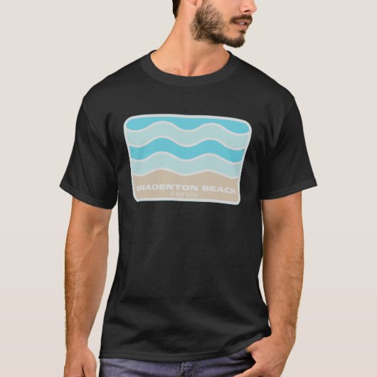Bradenton Beach Florida Retro FL Waves Beach Souve T-shirt (Voorkant)