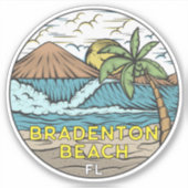 Bradenton Beach Florida Vintage Sticker (Voorkant)