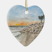 Bradenton Beach Florida zonsondergang Keramisch Ornament (Rechts)