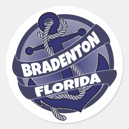 Bradenton Florida ankerzwemstickers Ronde Sticker (Voorkant)