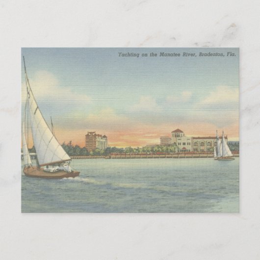  Bradenton Florida Boten op Manatee River Briefkaart (Voorkant)