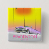 Bradenton Florida Classic autoreisposter Vierkante Button 5,1 Cm (Voorkant)