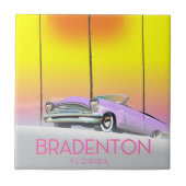 Bradenton Florida klassieke auto reisposter Tegeltje (Voorkant)
