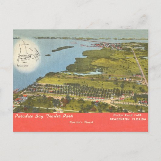 Bradenton Florida  Paradise Trailer Park Briefkaart (Voorkant)