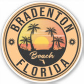 Bradenton Florida - Retro  80s Souvenir Sticker (Voorkant)