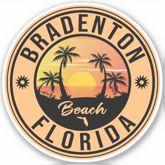Bradenton Florida - Retro  80s Souvenir Sticker (Voorkant)