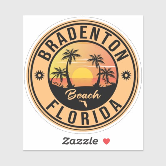 Bradenton Florida - Retro  80s Souvenir Sticker (Vel)