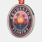 Bradenton Florida Retro Zonsondergang Palmbomen ja Metalen Ornament (Links)