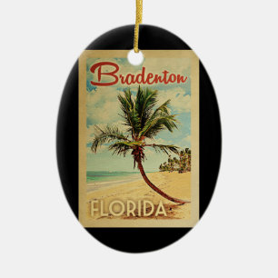 Bradenton Palm Tree Vintage Keramisch Ornament