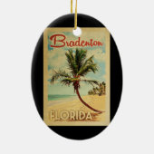 Bradenton Palm Tree Vintage Travel Keramisch Ornament (Achterkant)