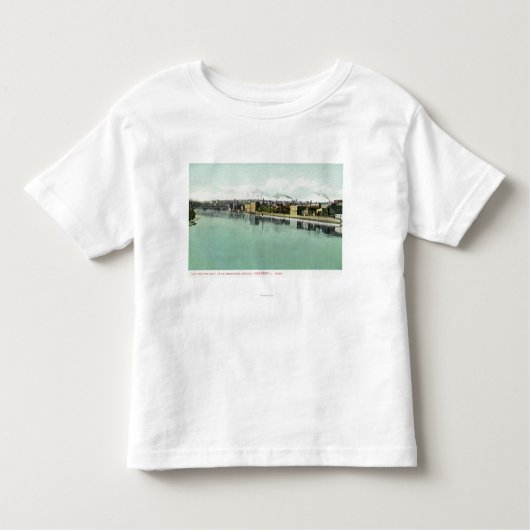 Bradford Bridge Uitzicht van de Waterfront Kinder Shirts (Voorkant)