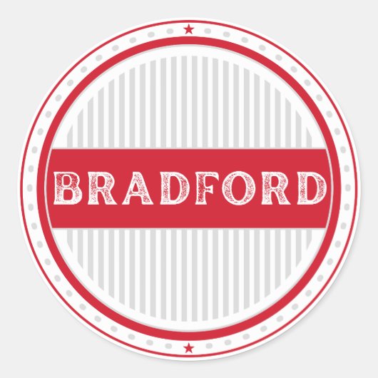 Bradford City Pride Embleem – Engelse identiteit Ronde Sticker (Voorkant)