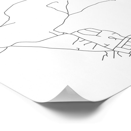 Bradford, Engeland (zwart op wit) Poster (Hoek)