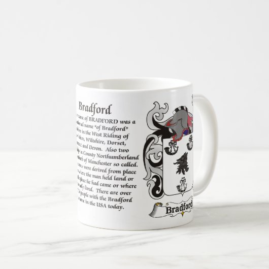 Bradford Family Coat of Arms Mok (Voorkant rechts)