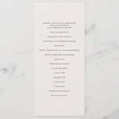 Bradford moderne bruiloft programmakaart (Achterkant)