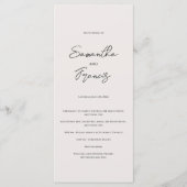 Bradford moderne bruiloft programmakaart (Voorkant)