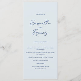 Bradford moderne bruiloft programmakaart