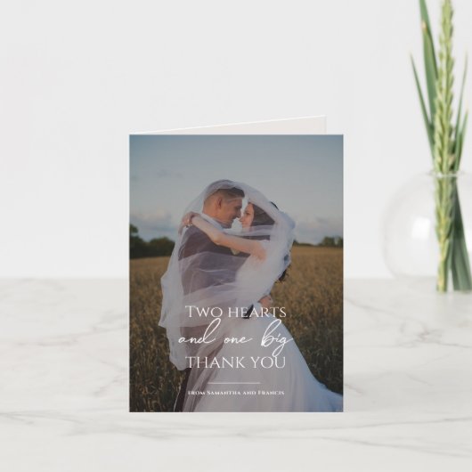 Bradford Moderne Foto en Typografie Bruiloft Bedankkaart (Voorkant)