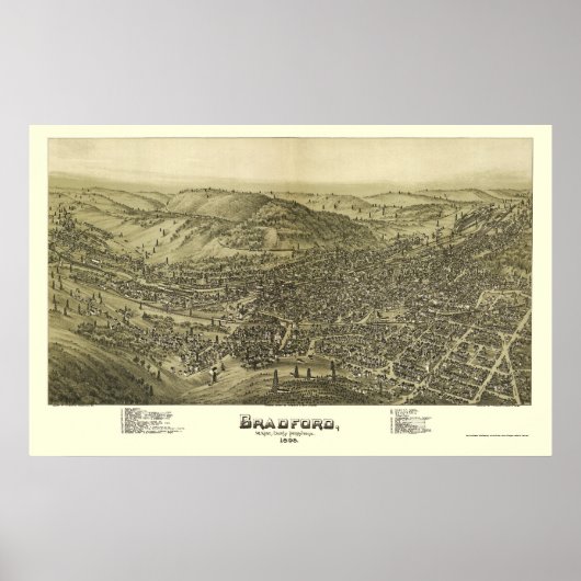 Bradford, PA Panorama - 1895 Poster (Voorkant)