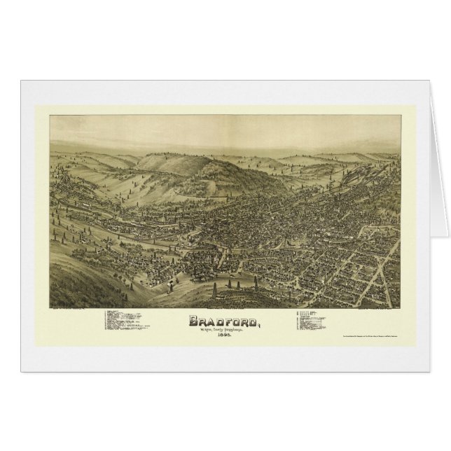 Bradford, PA Panorama Kaart - 1895 (Voorkant Horizontaal)