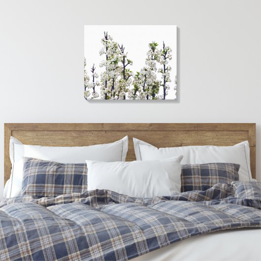 Bradford Pear Blossom Canvas Afdruk (Insitu (Slaapkamer))